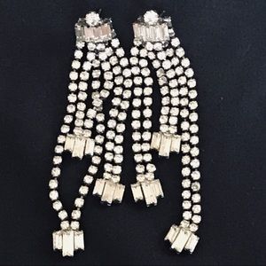 Vintage Estate Earrings Silver/Swarovski Crystals!